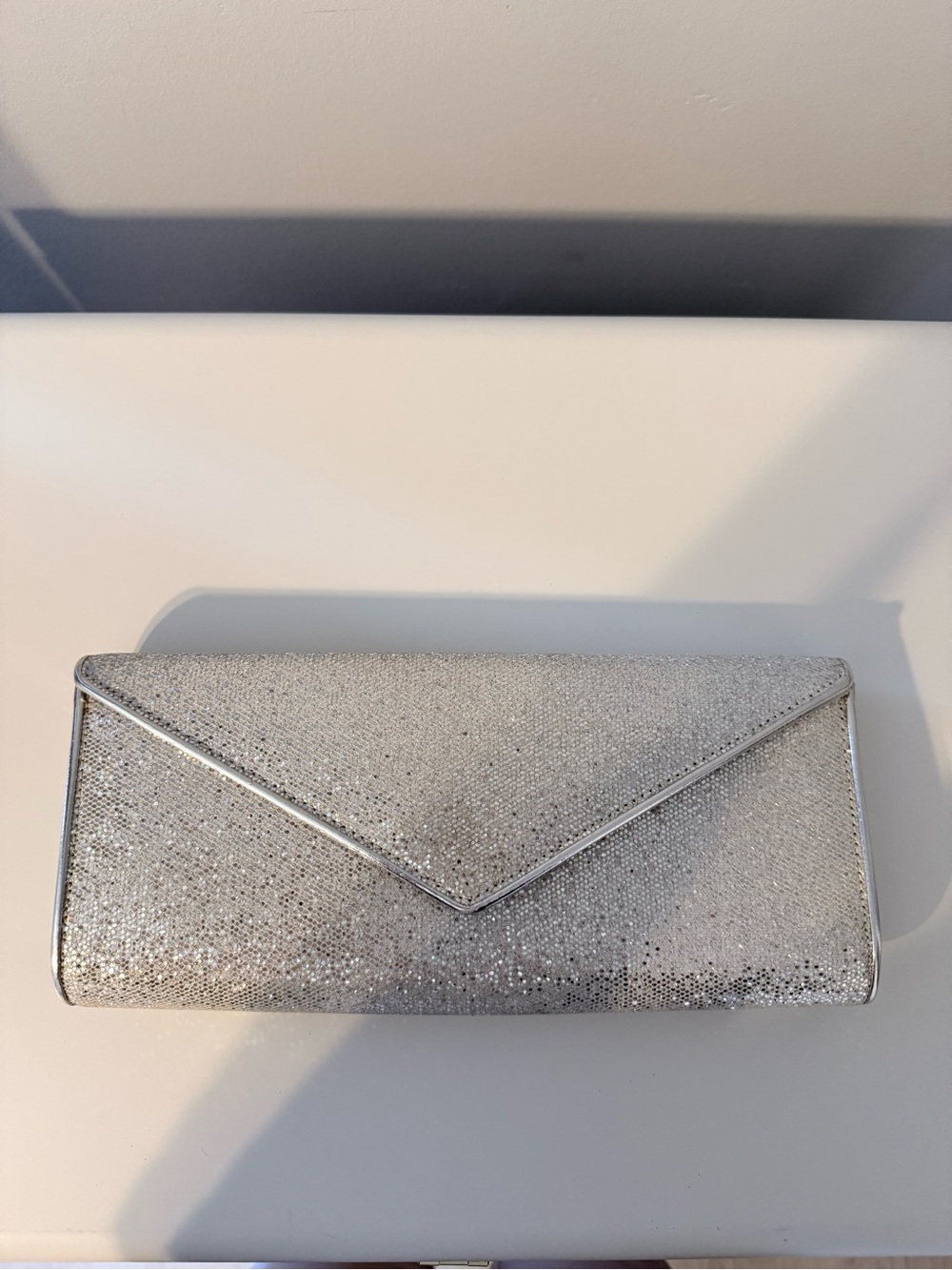 Silver Sequin Envelope Clutch - Elegant Women's Evening Bag